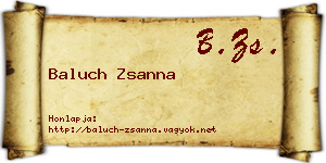 Baluch Zsanna névjegykártya